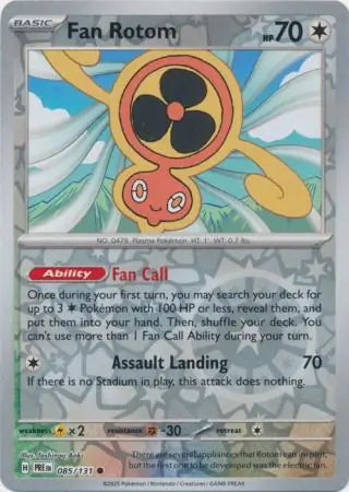 Prismatic Evolutions Fan Rotom #085/131 reverse holo
